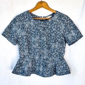 Gap Blue Speckled Peplum Top, sz: 0